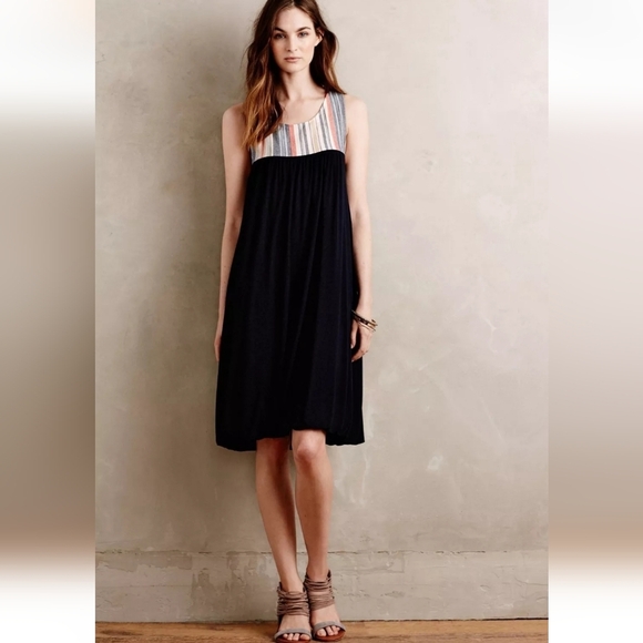 Anthropologie Porridge Cayucos Navy Blue Knit Bubble Hem Dress Pullover size XS - Picture 1 of 10